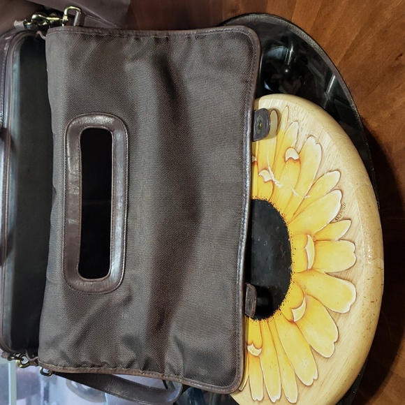 FF Vintage Green Fields Shafmaster Brown Leather Messenger Shoulder Briefcase - Picture 12 of 15